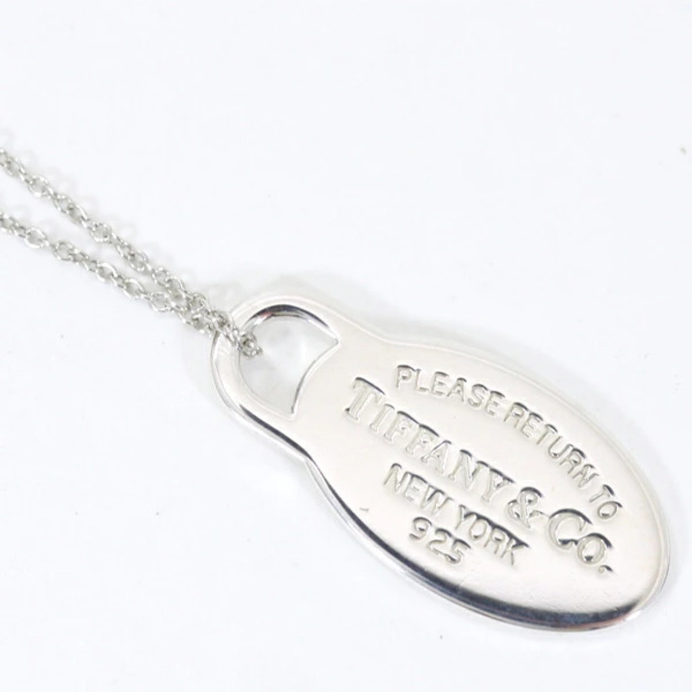 TIFFANY Co to Oval Necklace Sterling Silver